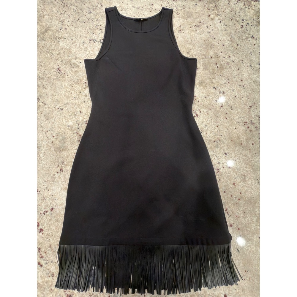 Caballero Black Fringe Hem Sleeveless Dress Size S
